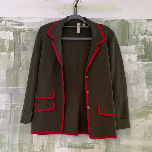 dolan Jackets & Blazers - dolan Olive Blazer with Red Trim